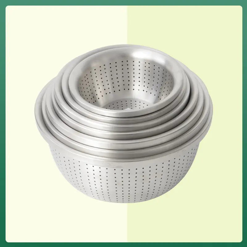 Evergreen stainless steel colander with long handle manufacturers for kitchen 3