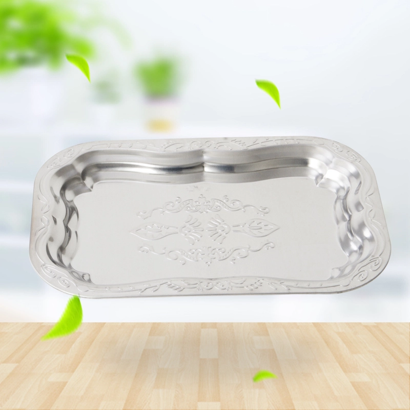 Stainless Steel Auspicious Flowers Plate 410# RGS-PD179 1