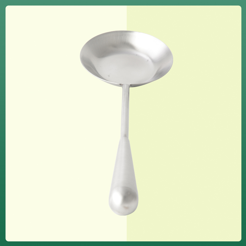 Stainless Steel Sanding Serving Spoon With Flat  Bottom 201# RGS-S5044 2