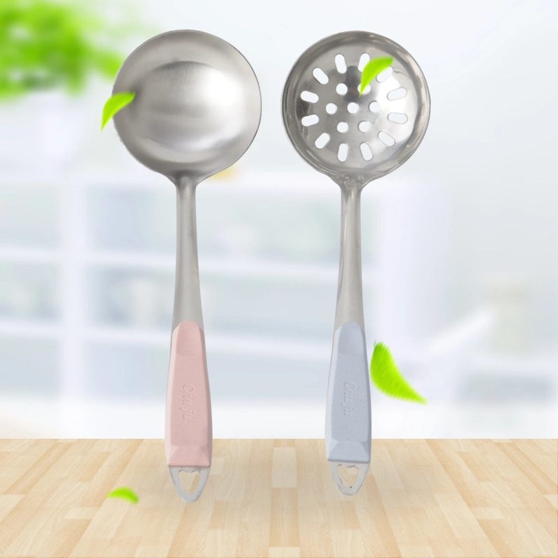 Stainless Steel Soup Leak And Spoon With Colorful Handle 201# RGS-S5081 1