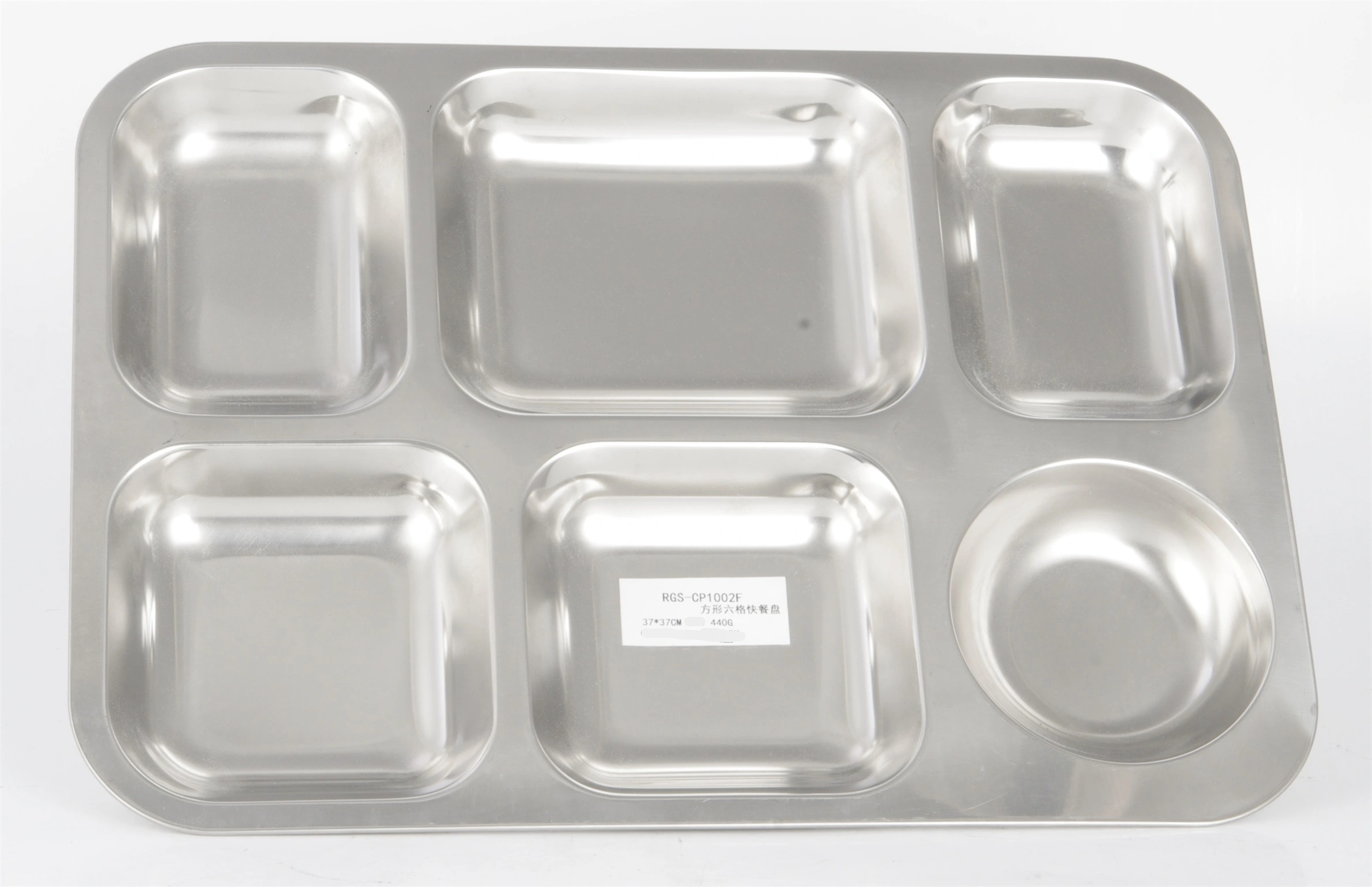 Stainless steel SS square 6 parts lunch plate RGS-CP1002F 1