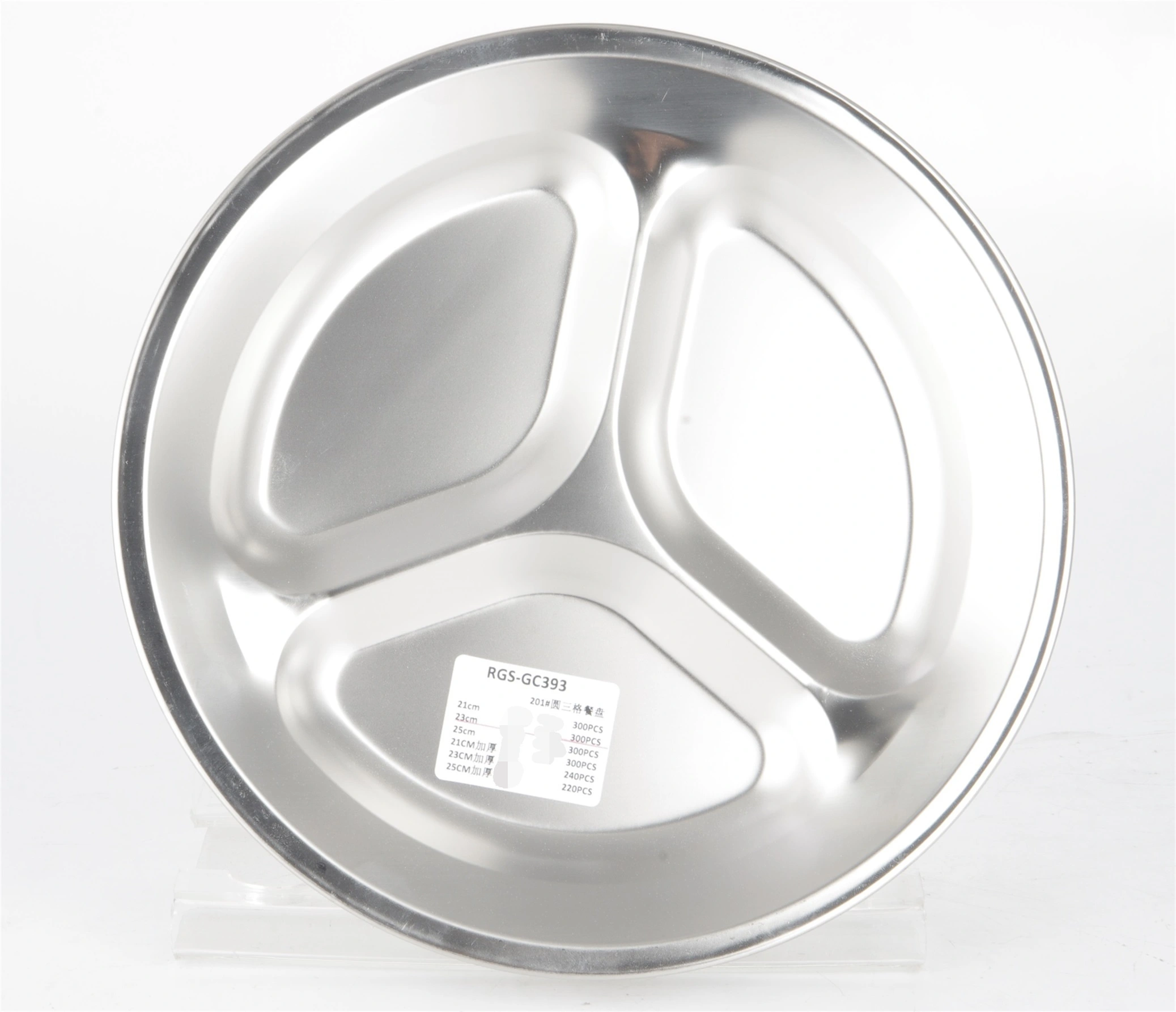 Stainless steel SS201 round three parts dish RGS-GC393 1