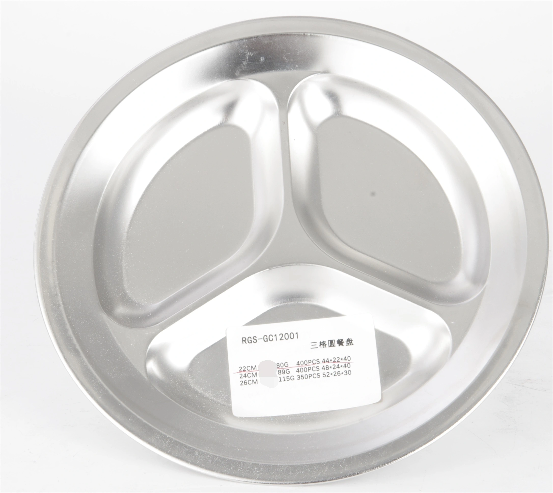 Stainless steel round dinner dish lunch plate RGS-GC12001 1
