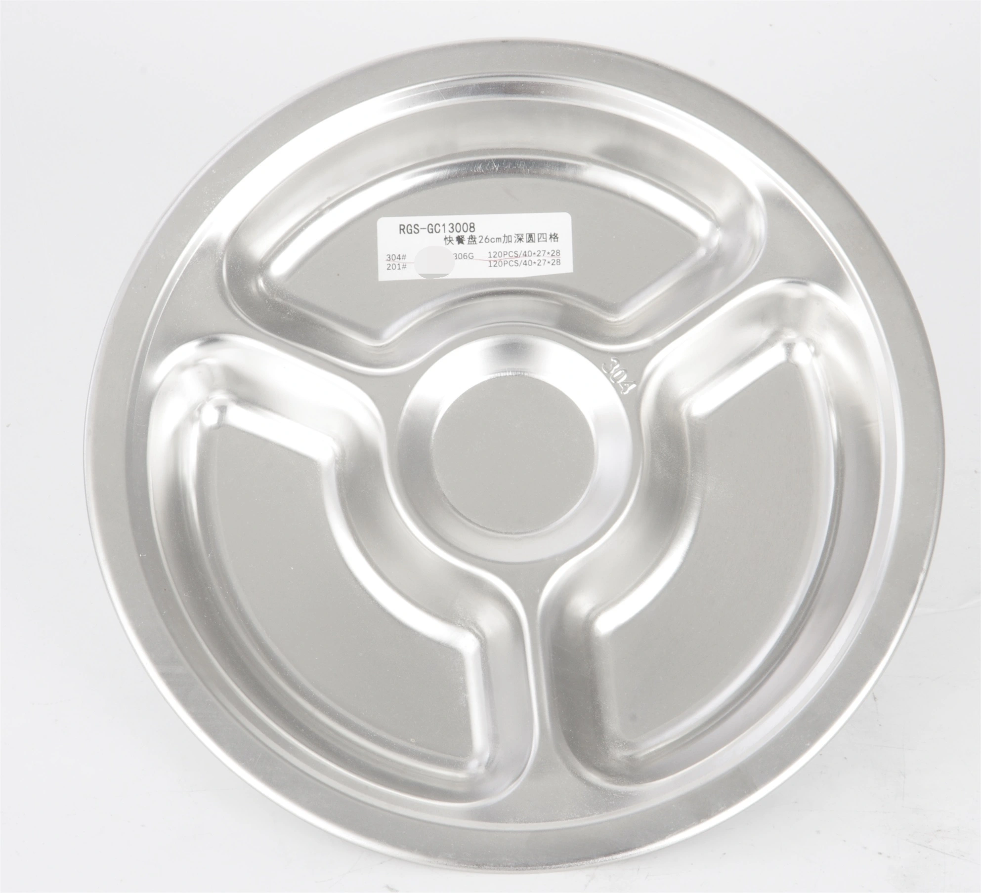 Stainless steel deep round 4parts lunch box  RGS-GC13008 1