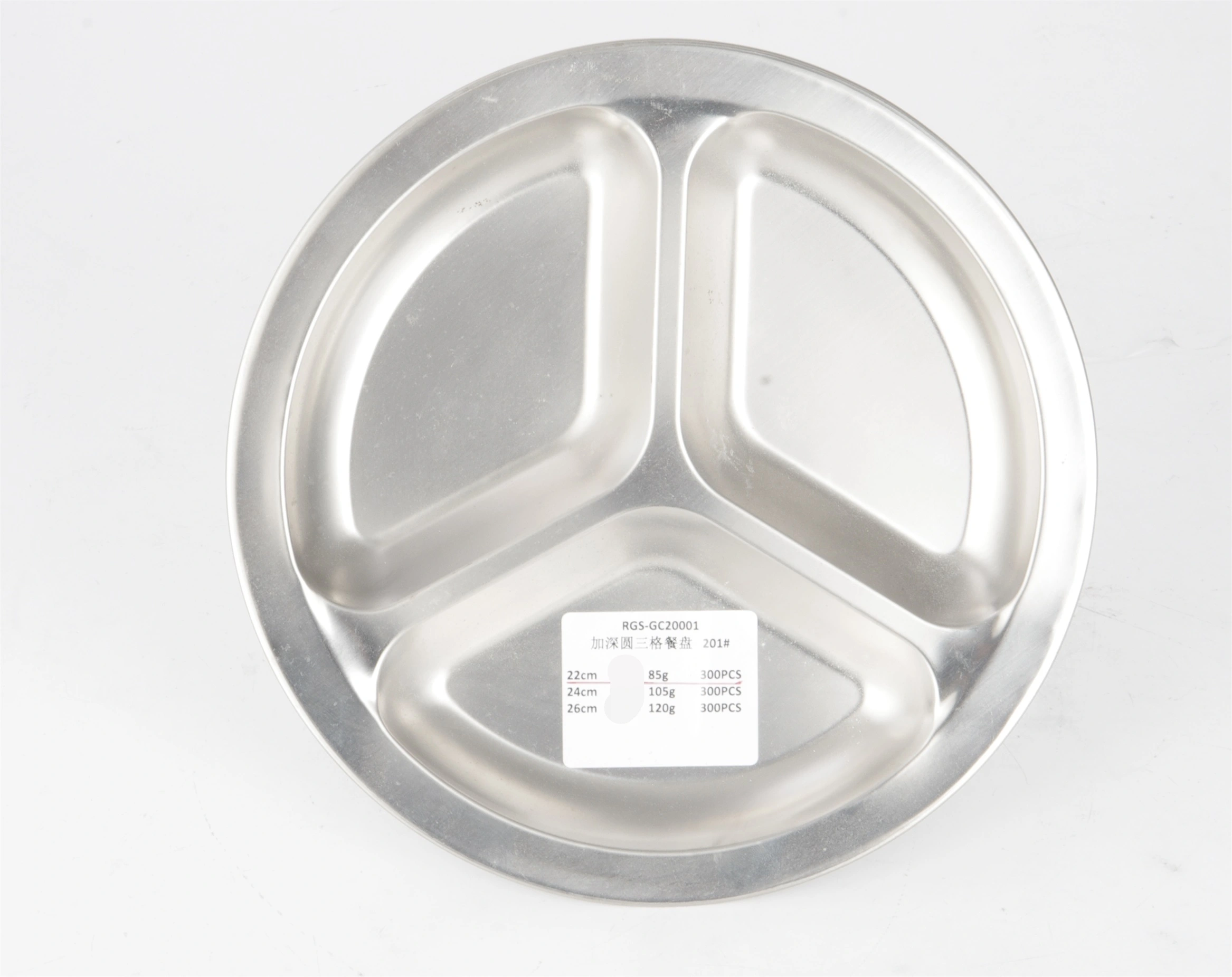 Stainless steel SS201 deepen round lunch dish RGS-GC20001 1