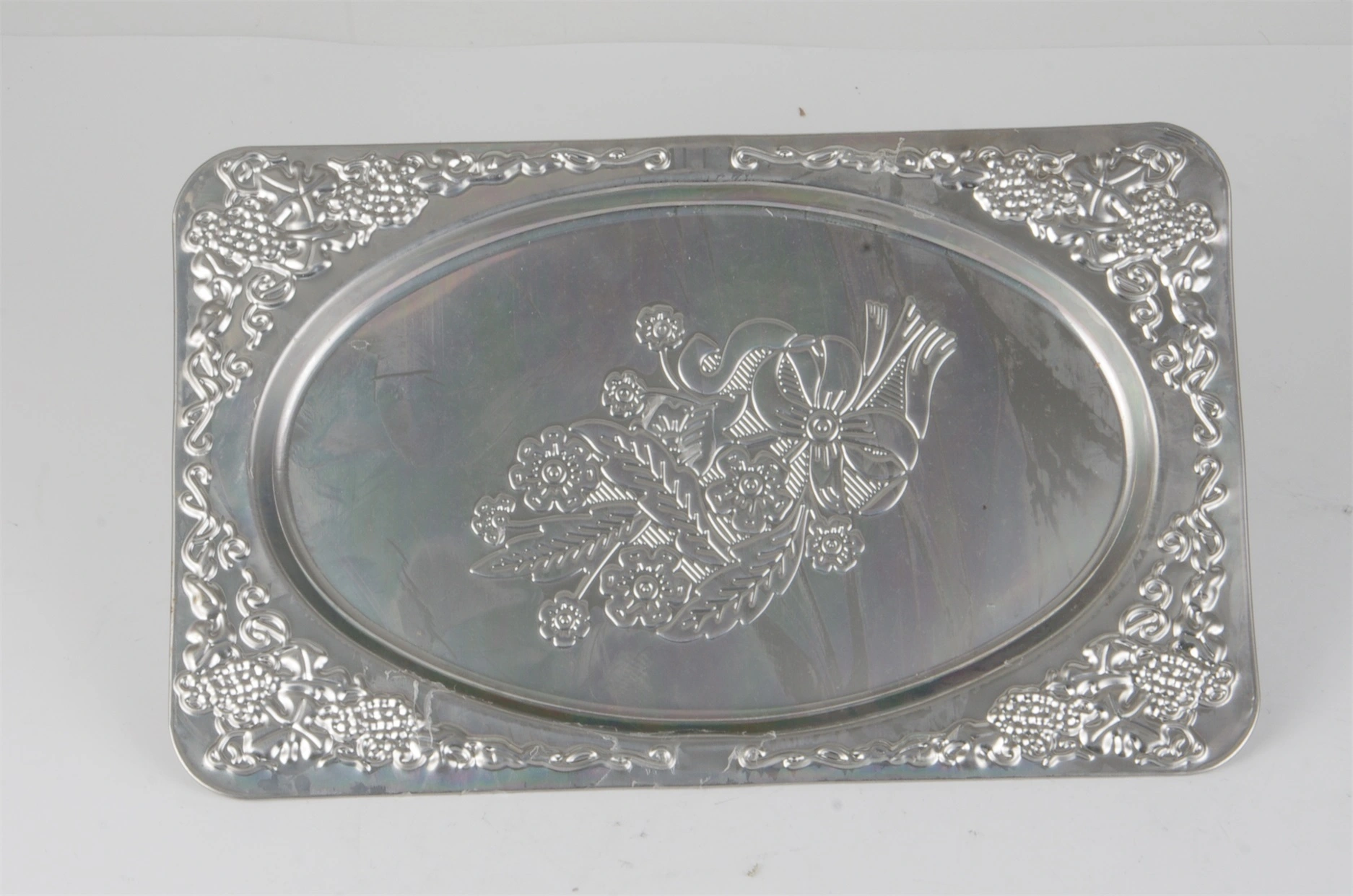STAINLESS STEEL SS410 SQUARE PLATE WITH FLOWER PATTERN RGS-PZ916 1