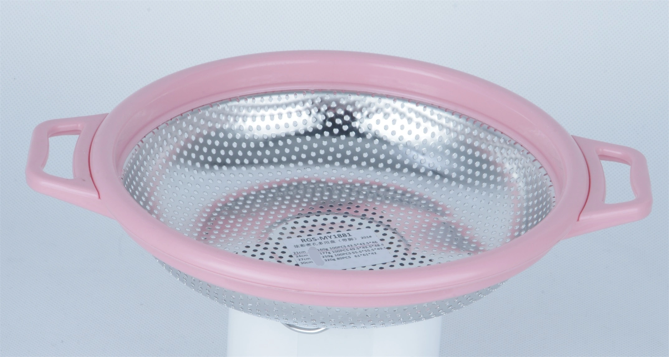 STAINLESS STEEL COLANDER WITH PLASTIC HANDLE RGS-MY1881 1