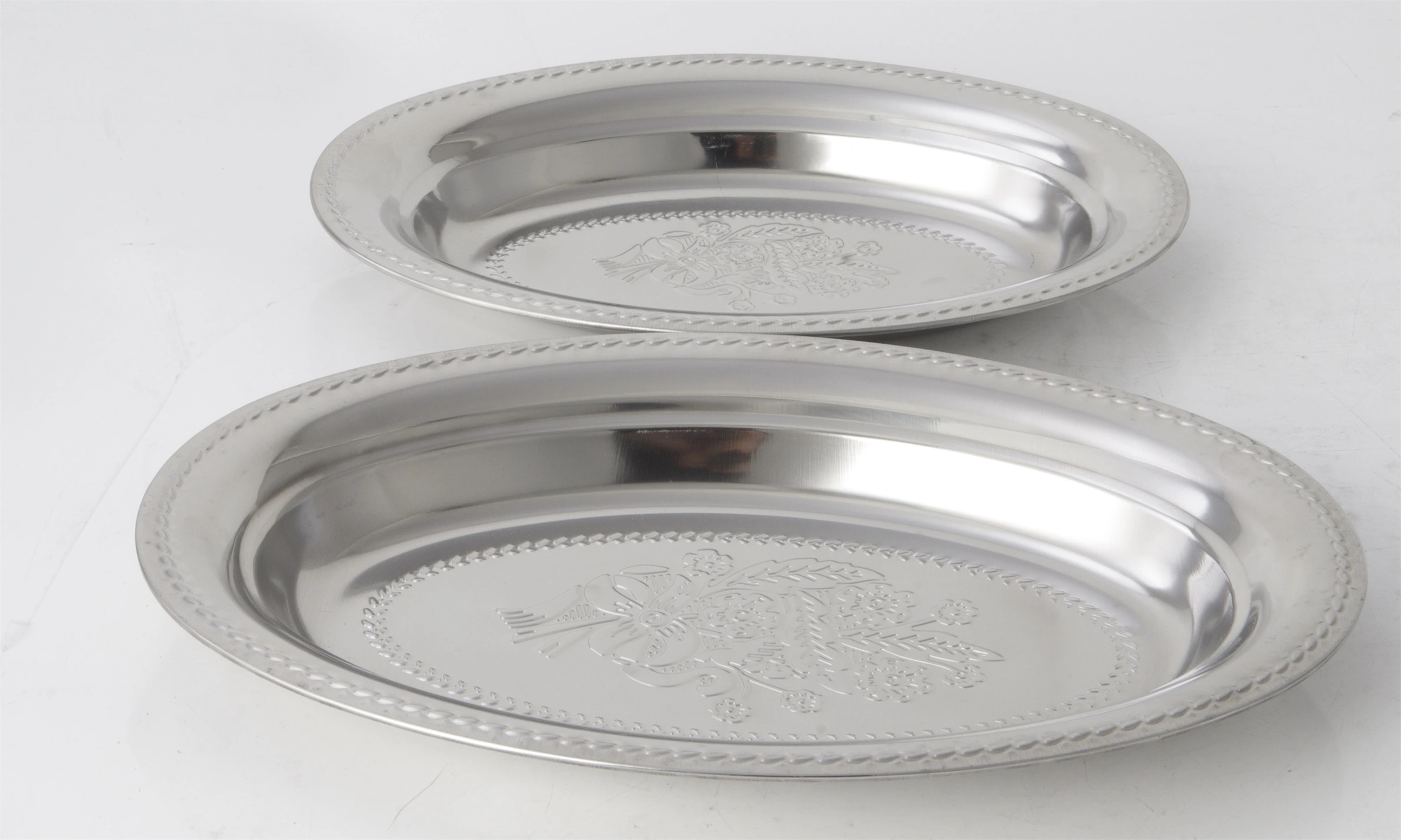 STAINLESS STEEL OVAL PLATE WITH PATTERN RGS-PD176 1