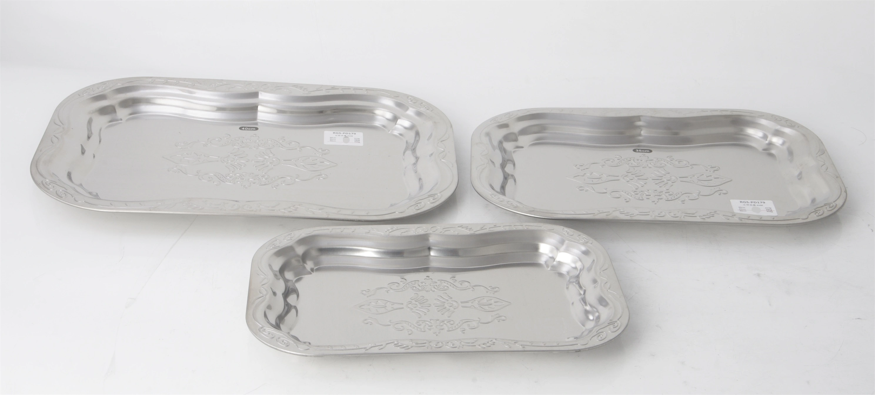STAINLESS STEEL PLATE WITH FLOWER PATTERN  RGS-PD179 1