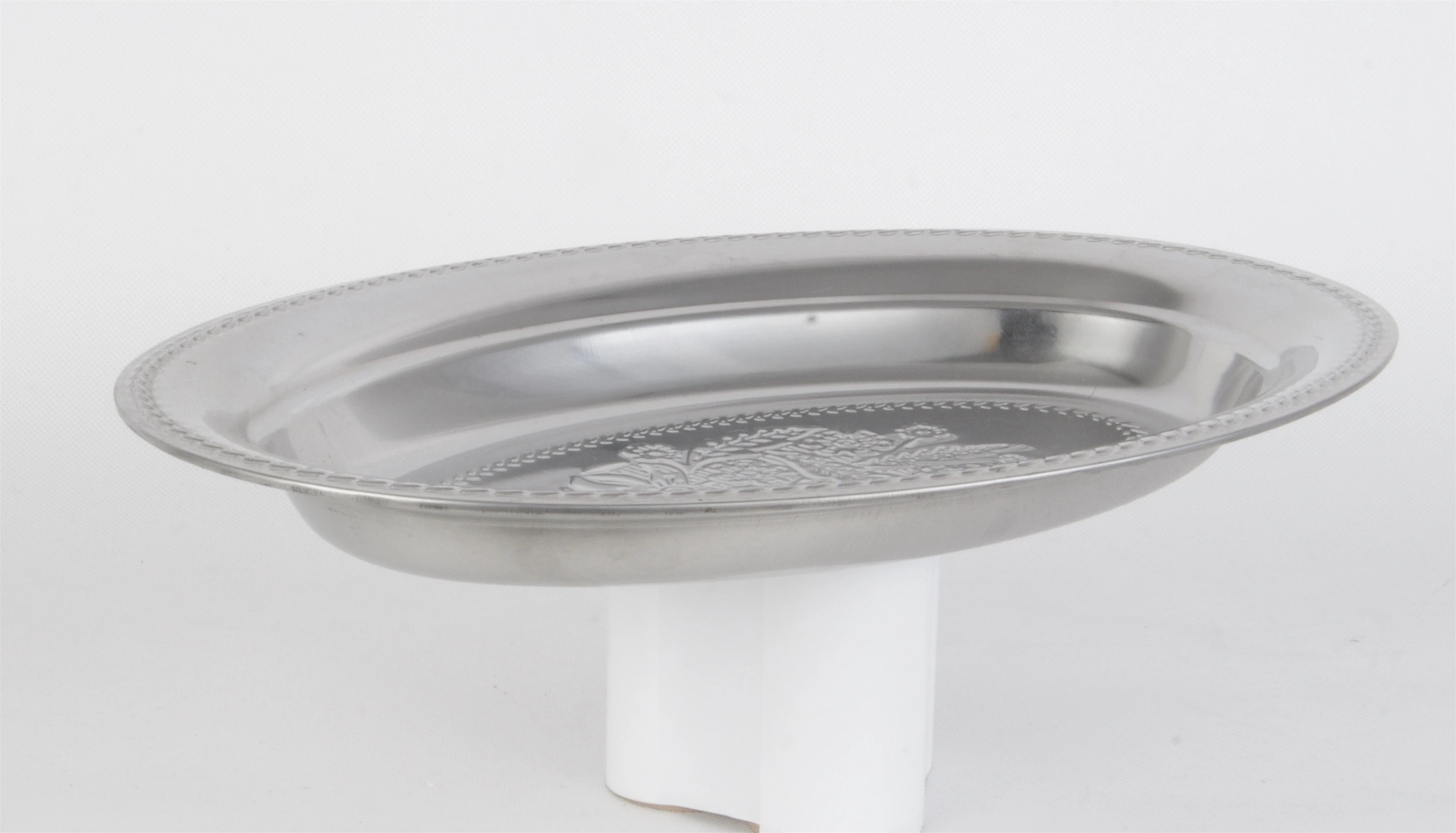 STAINLESS STEEL DEEPEN PLATE WITH FLOWER PATTERN RGS-PD13006 1
