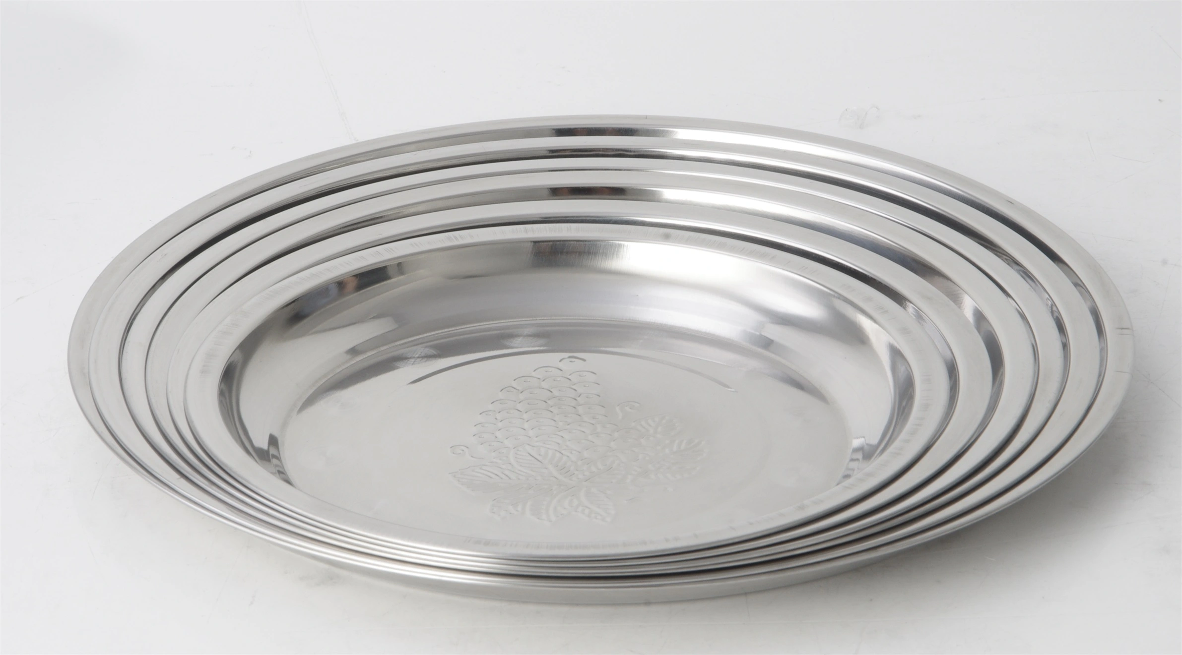 STAINLESS STEEL ROUND PLATE WITH GRAPE PATTERN RGS-PY461 1