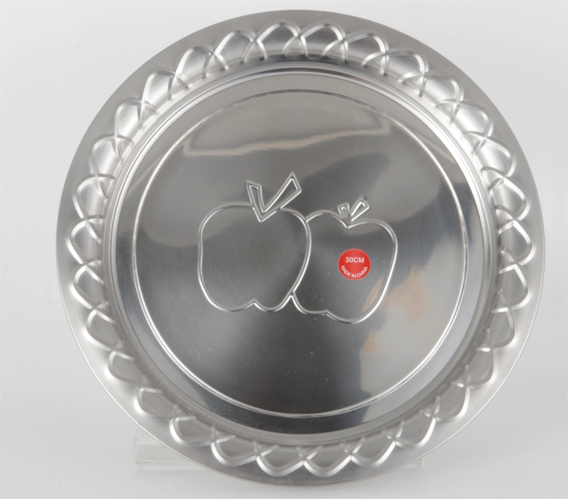STAINLESS STEEL ROUND PLATE WITH APPLE PATTERN RGS-PY24030 1