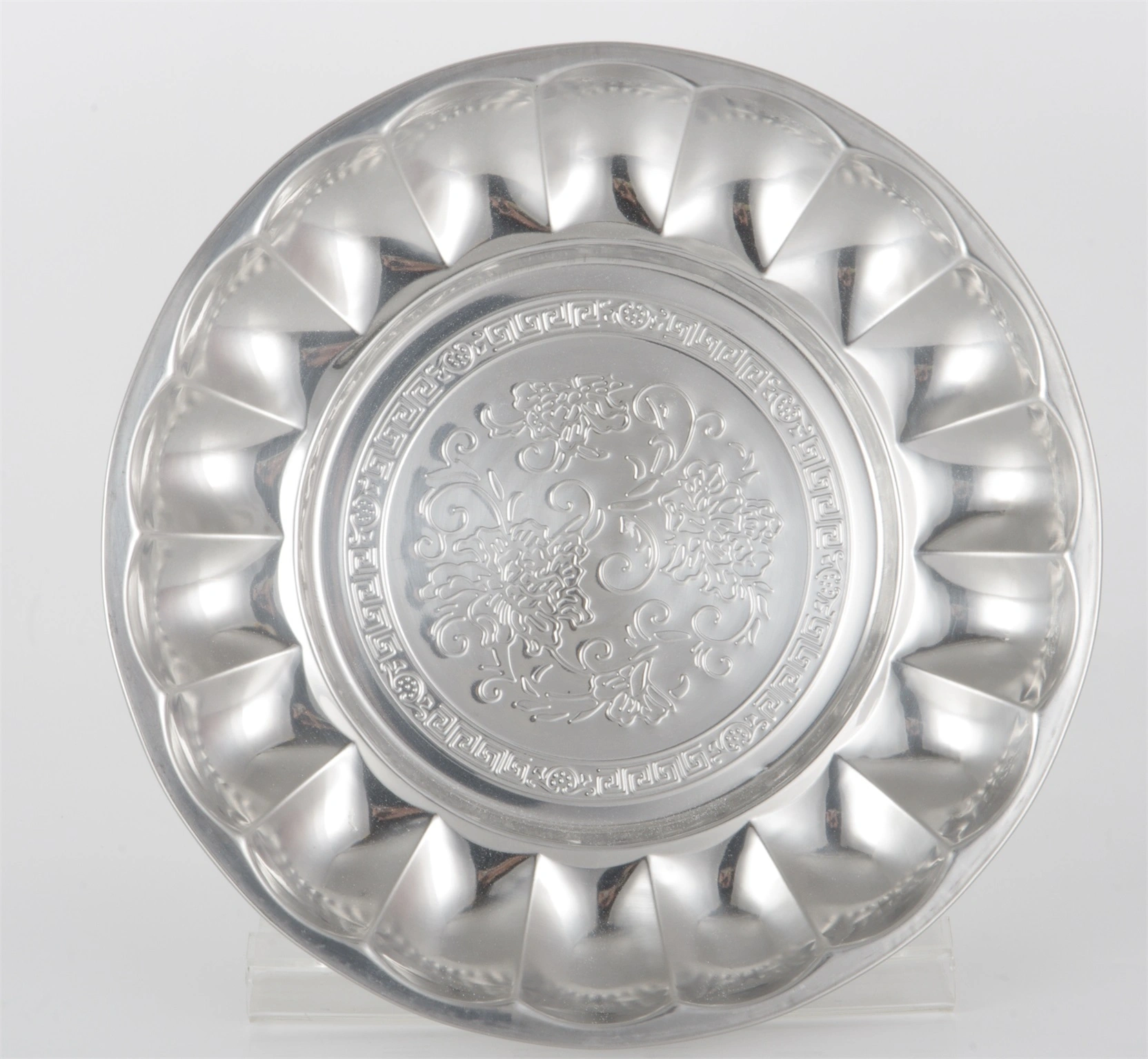 STAINLESS STEEL ROUND LILY FLOWER PLATE RGS-PY44005 1