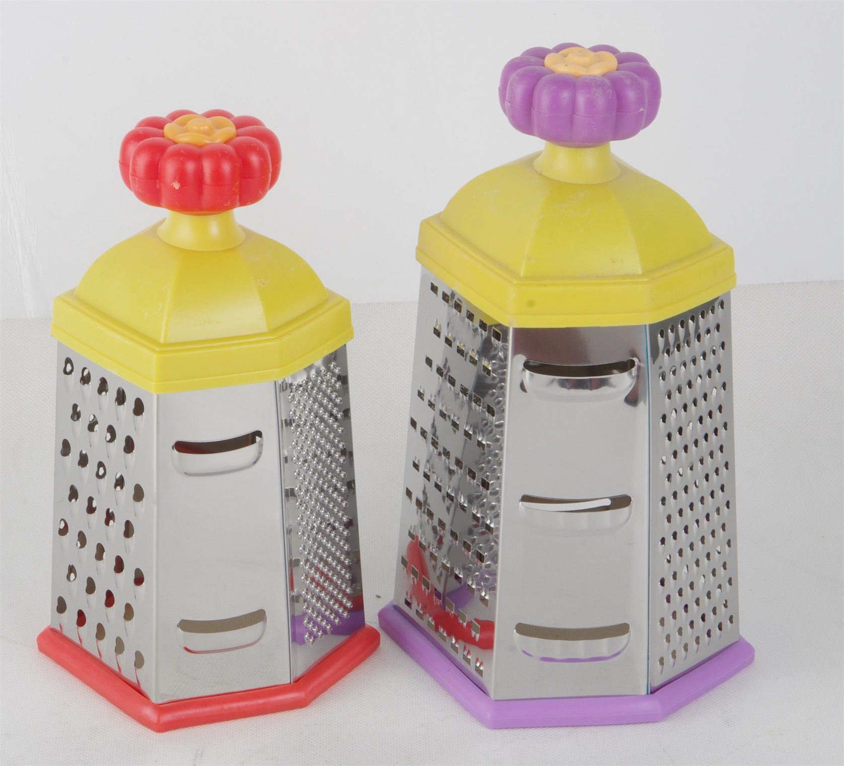 STAINLESS STEEL GRATER(6 SIDES) WITH COLORFUL HANDLE RGS-ZG8616 2