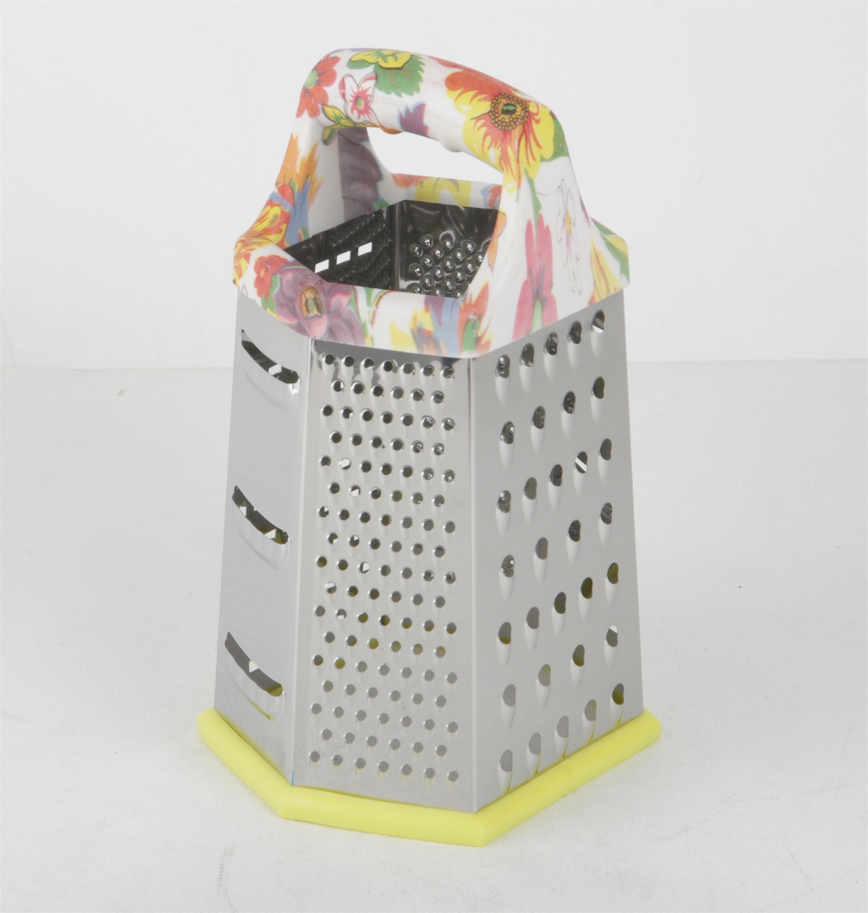 STAINLESS STEEL SS410 GRATER(6 SIDES) WITH FLOWER PATTERN RGS-ZG8617 2