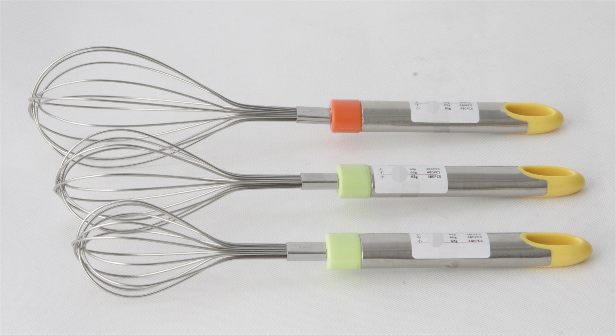 STAINLESS STEEL WHISK WITH COLORFUL STEEL HANDLE RGS-FE49412 1