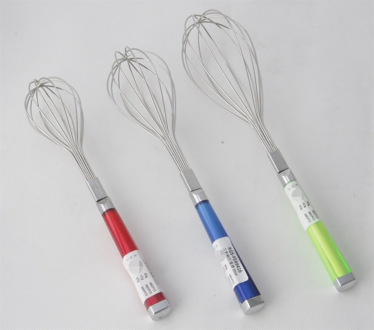 STAINLESS STEEL WHISK WITH COLORFUL SQUARE HANDLE RGS-FE49416 1