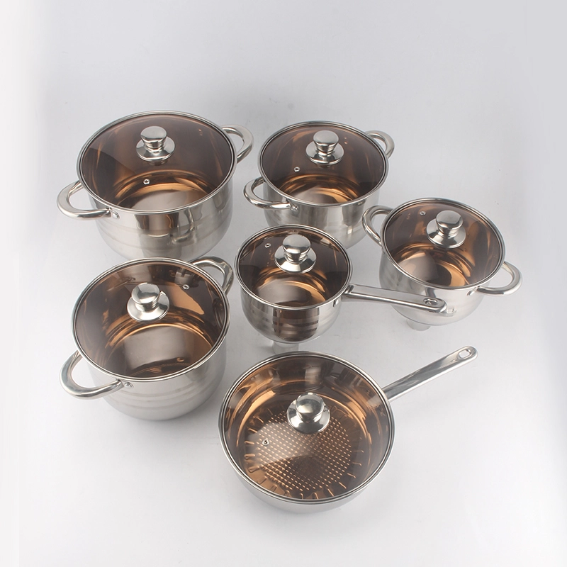 GOOD QUALITY STAINLESS STEEL 12PCS COOKWARE SETS RGS-R5213 WHOLESALE FACTORY 1
