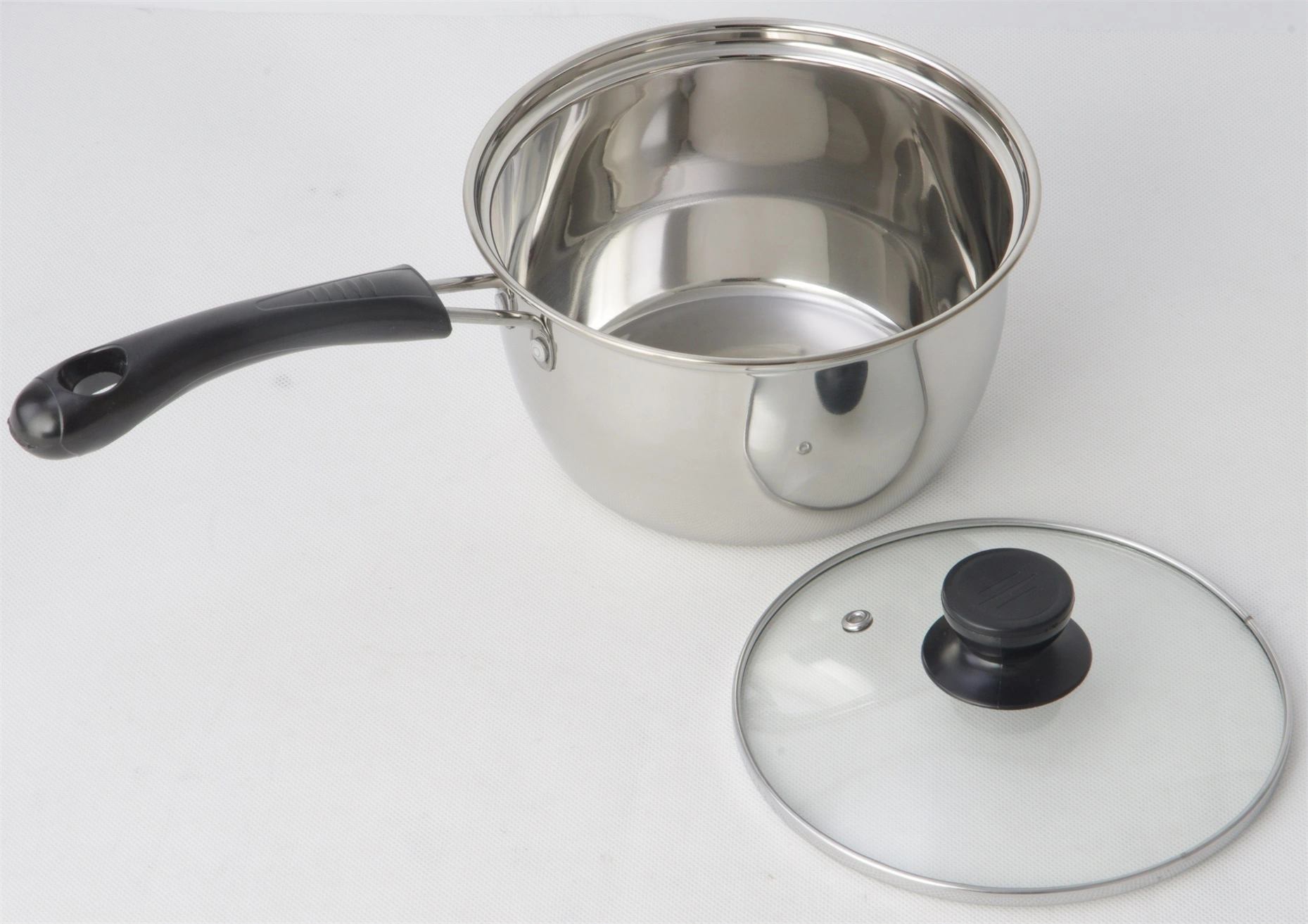 China STAINLESS STEEL SS201 MILK PAN WITH BAKELITE HANDLE& SINGLE BOTTOM RGS-TN2371-D Wholesale-Evergreen 1