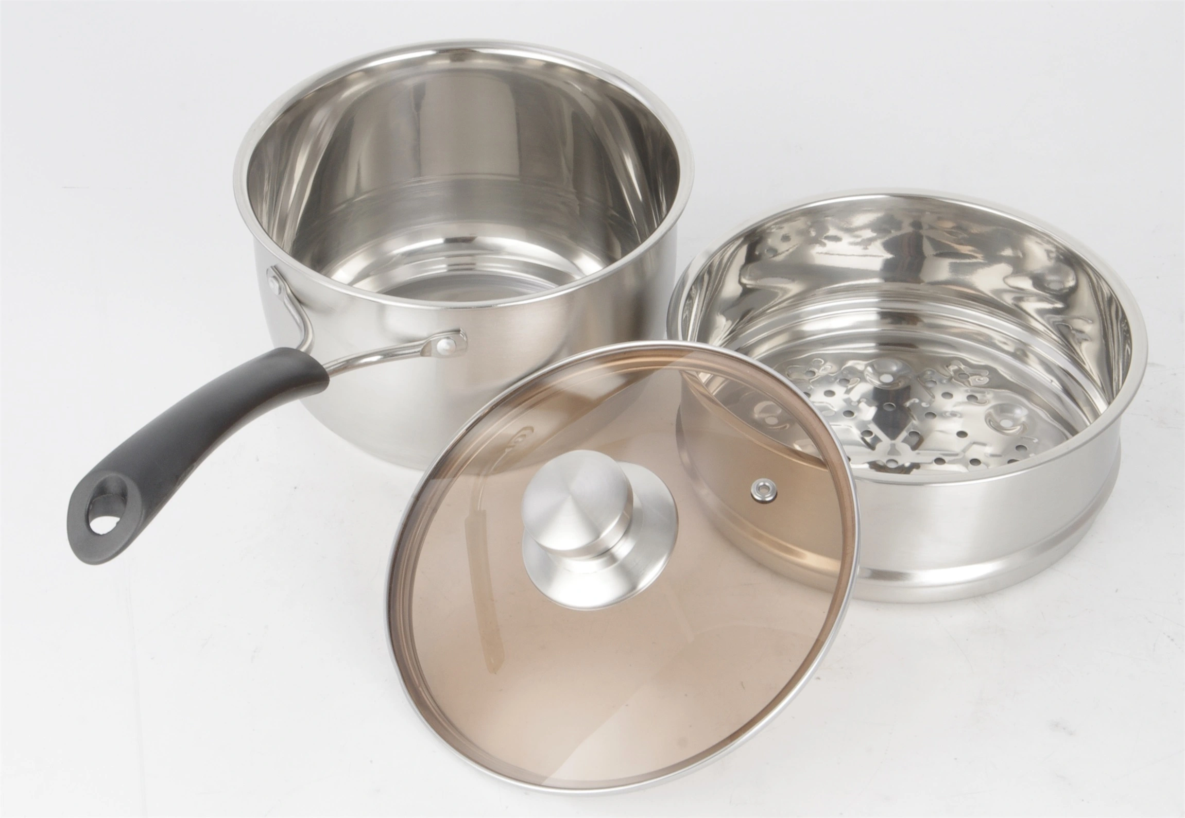 Wholesale STAINLESS STEEL MILK POT WITH STEAMER RGS-TZ4801 SS201 From China-Evergreen 1