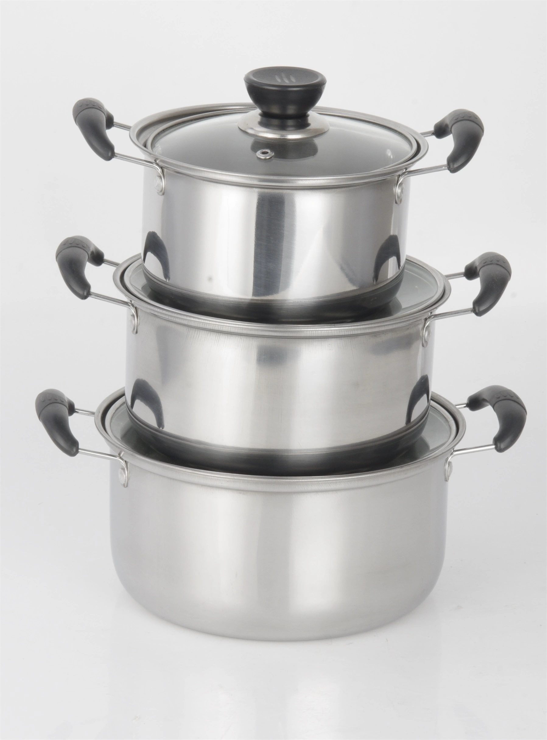 STAINLESS STEEL 3PCS SET STOCK POT WITH PP HANDLE RGS-TT823-T High Quality Supplier In China 1
