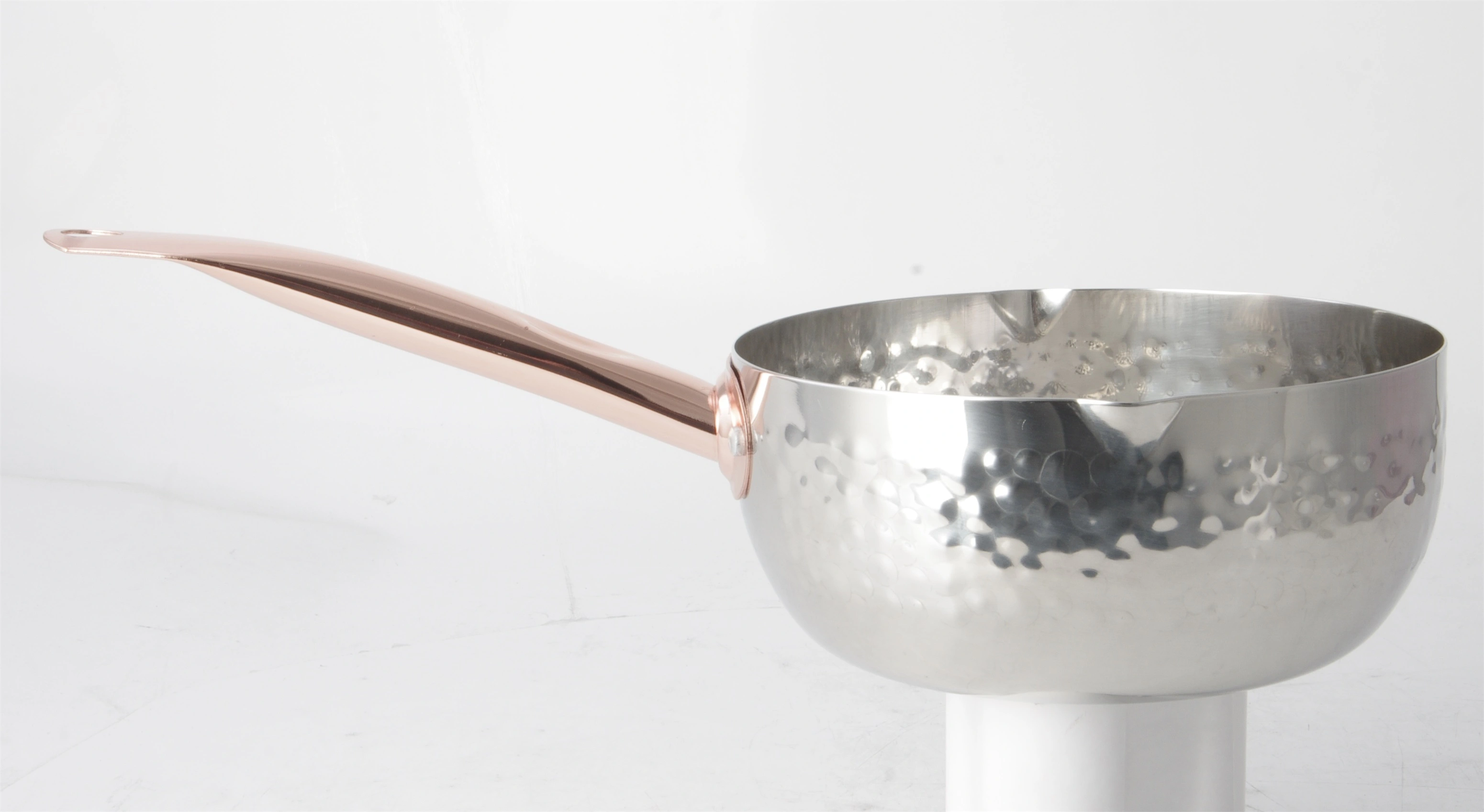 High Quality STAINLESS STEEL MILK PAN FRYING PAN WITH HAMMER POINT&ROSE GOLD HANDLE RGS-TN4998 With Good Price-Evergreen 1