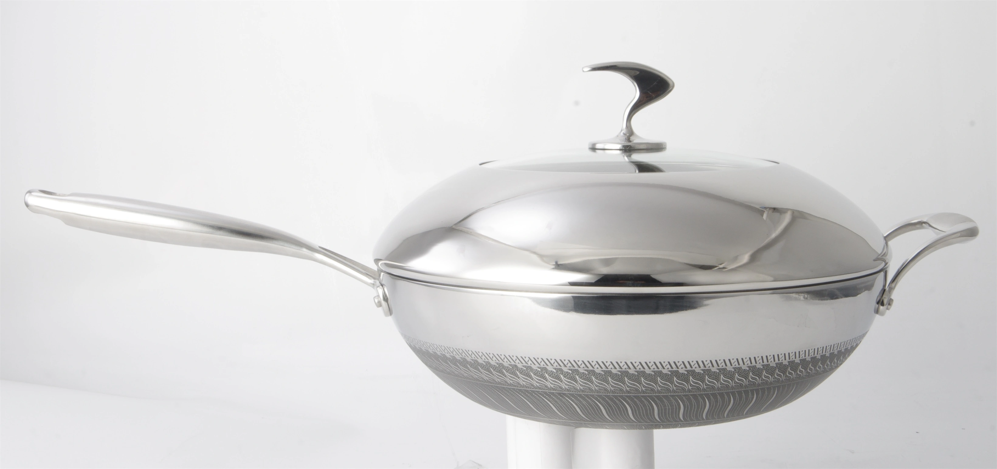 Professional 3 LAYER STEEL FRYING PAN WITH LID RGS-VD4301 Supplier-Evergreen 1