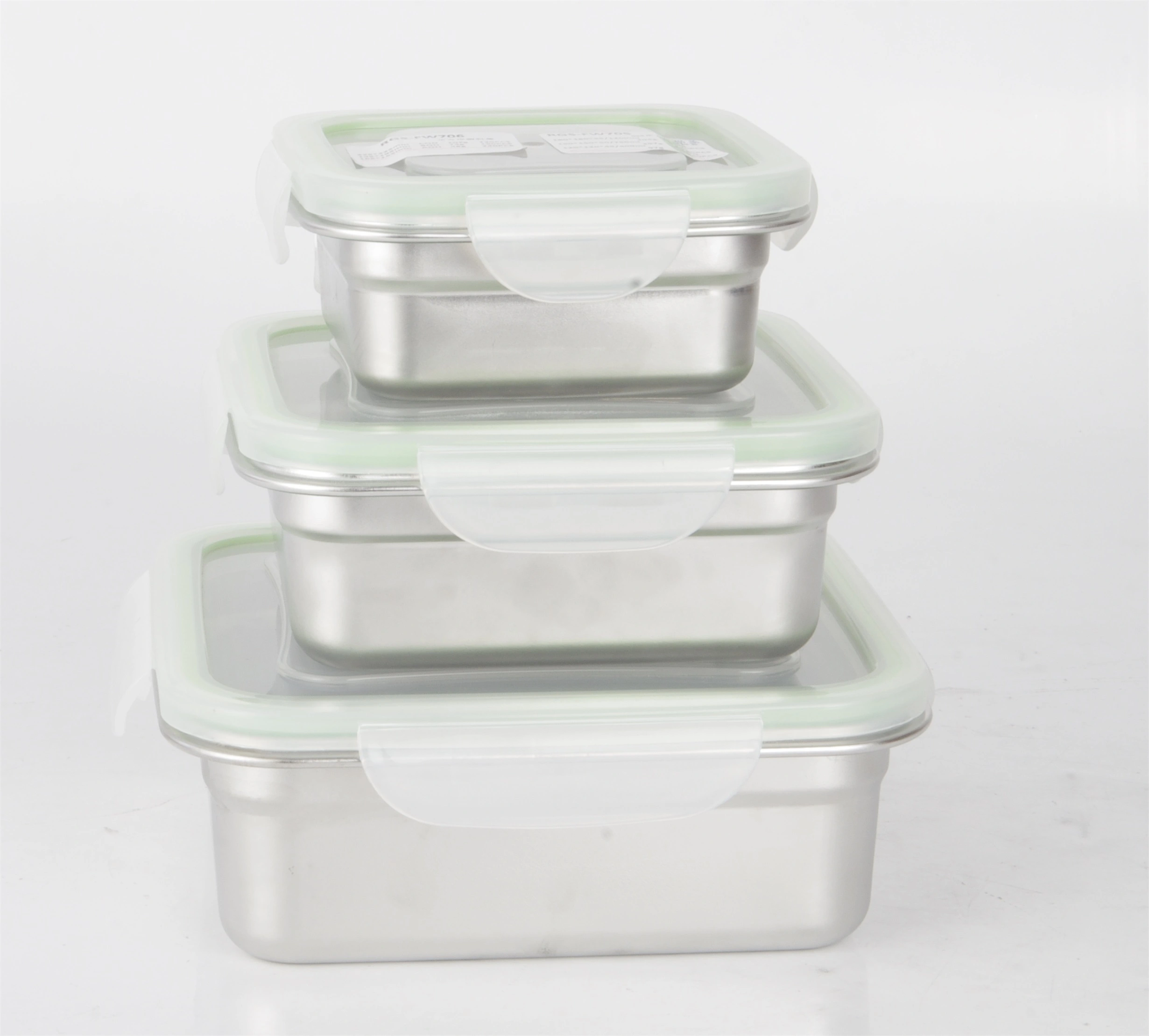 High Quality STAINLESS STEEL SQUARE LUNCH BOX WITH LID RGS-FW705&FW706 With Good Price-Evergreen 1