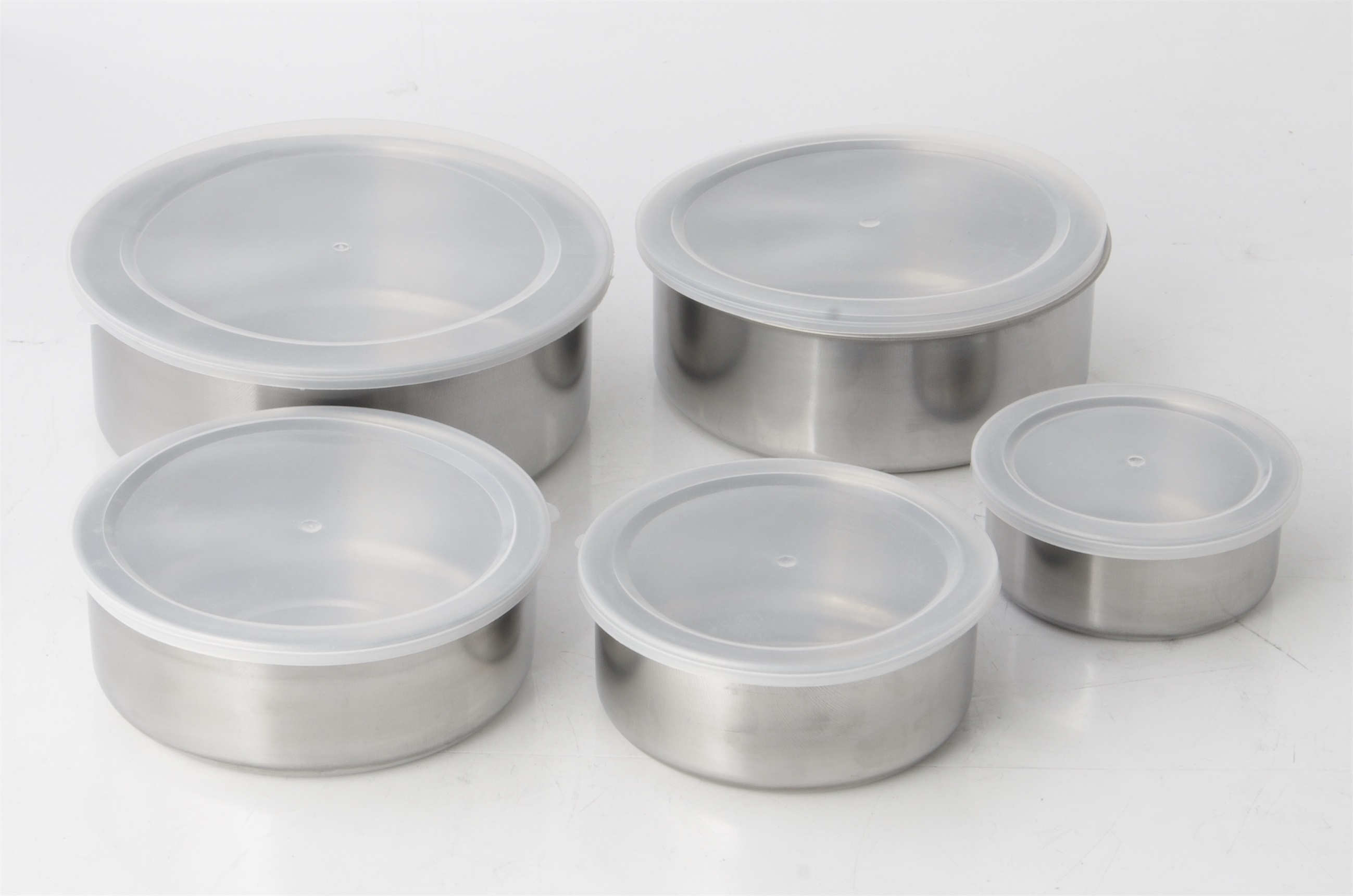 Oem STAINLESS STEEL ROUND LUNCH BOX 5PCS SET RGS-FW4862-T Factory Price-Evergreen 1
