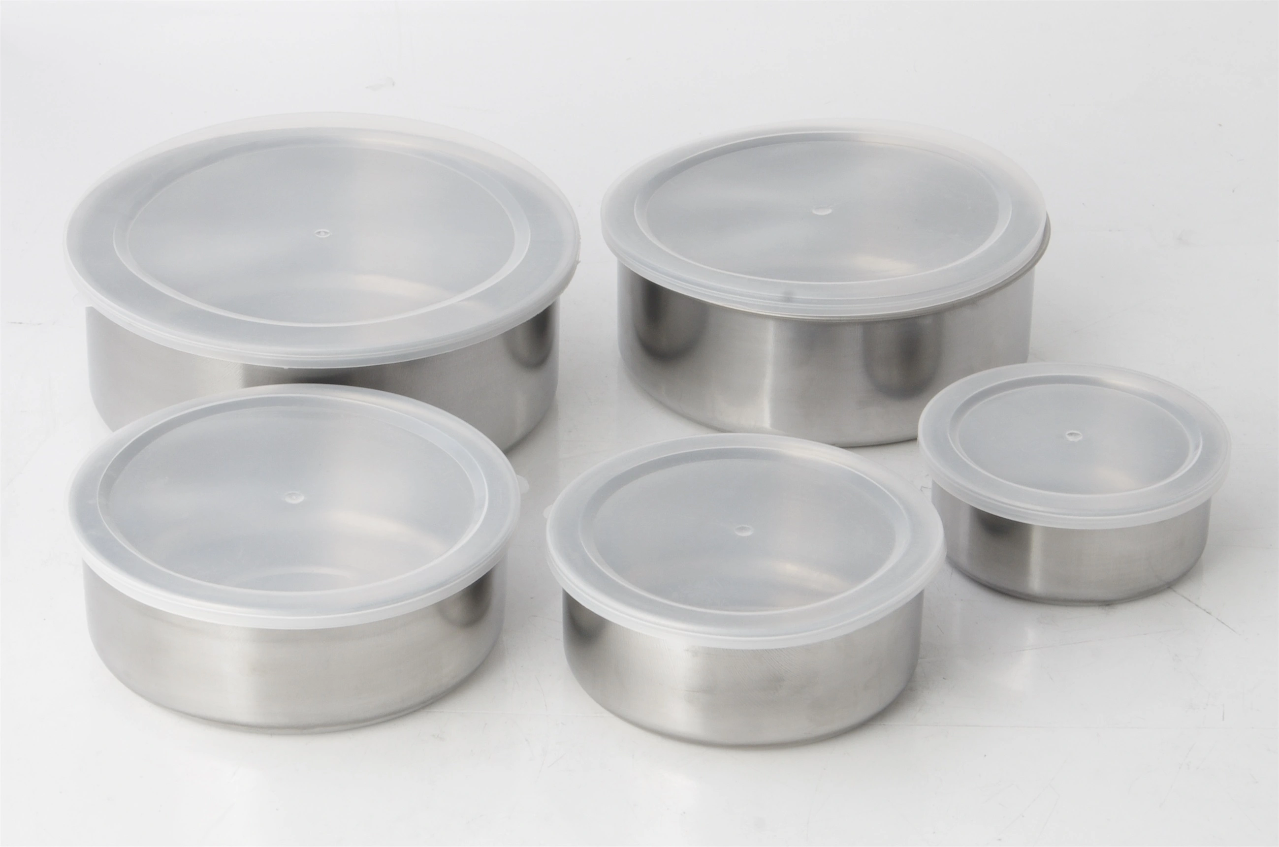 Oem STAINLESS STEEL ROUND LUNCH BOX 5PCS SET RGS-FW4862-T Factory Price-Evergreen 1