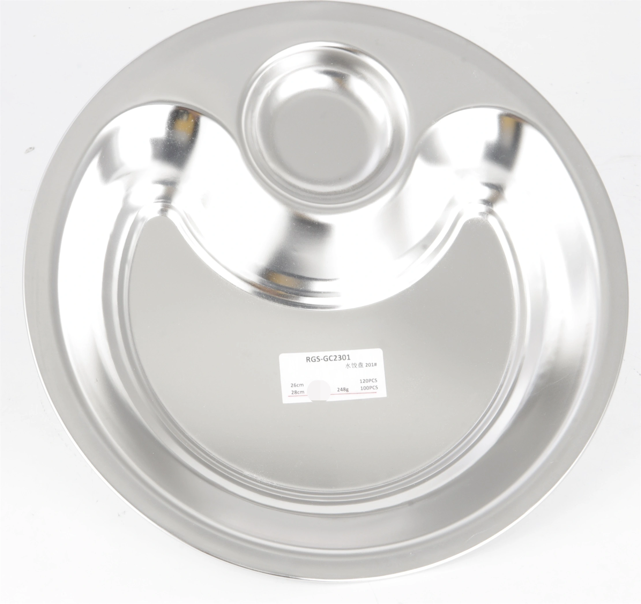 Factory Price STAINLESS STEEL DINNER PLATE LUNCH DISH RGS-GC2301 Supplier-Evergreen 1