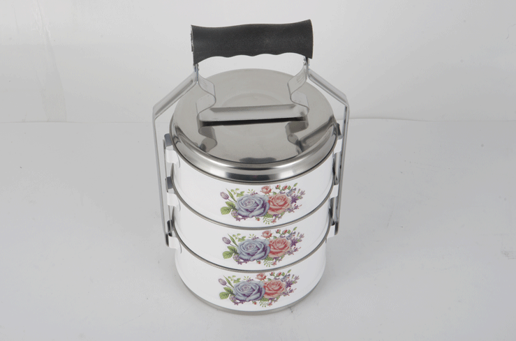 Stainless steel Three layer food box 14CM RGS-GG1221 1