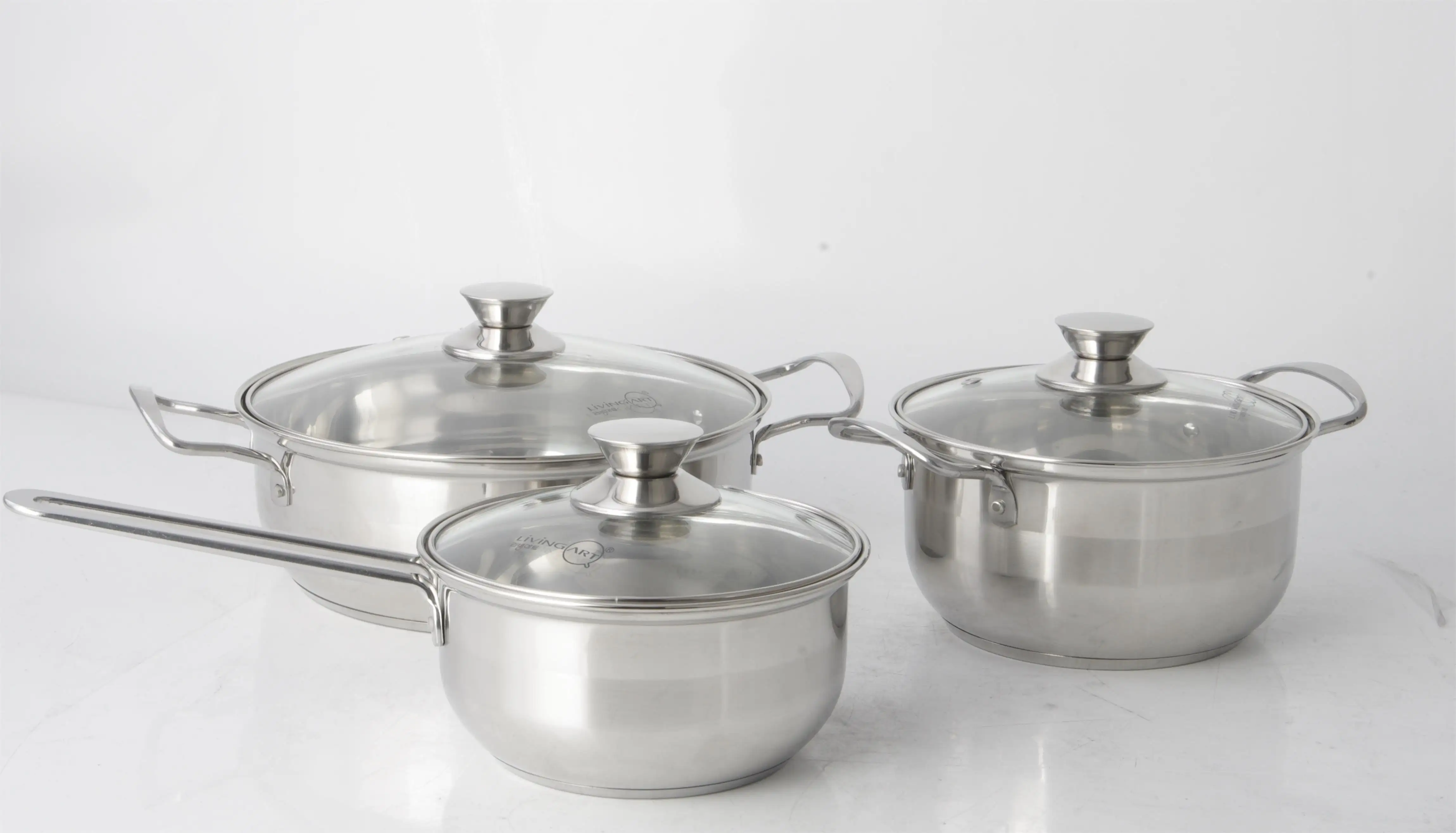 Evergreen stainless steel saucepan set sale for business for cooking 1