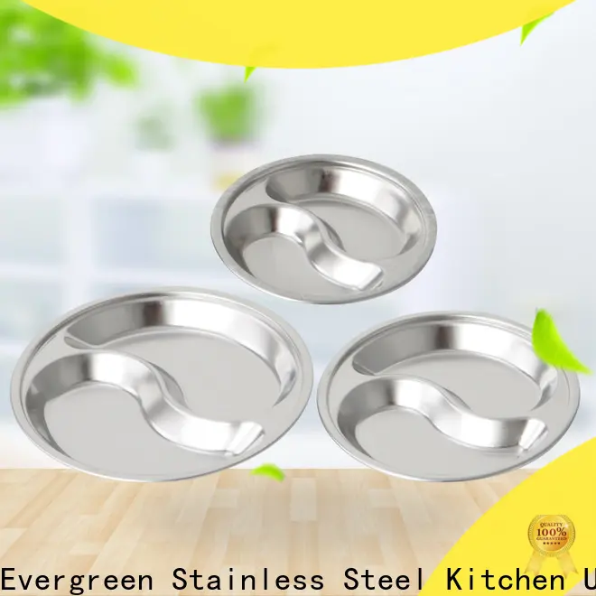 Evergreen stainless steel dining plates Suppliers for kitchen 1