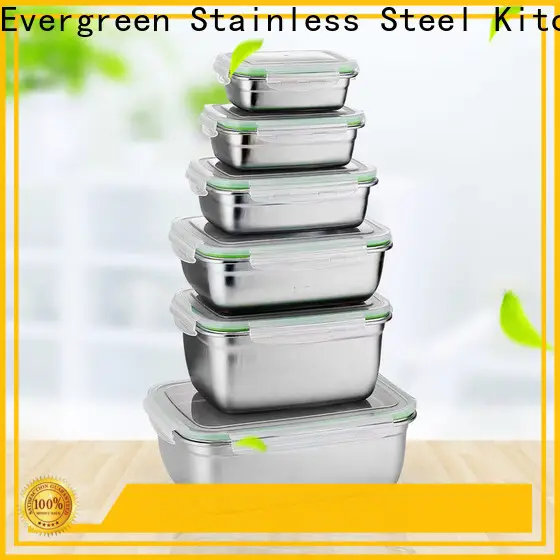 Evergreen stainless steel food containers with lids manufacturers for cooking 1
