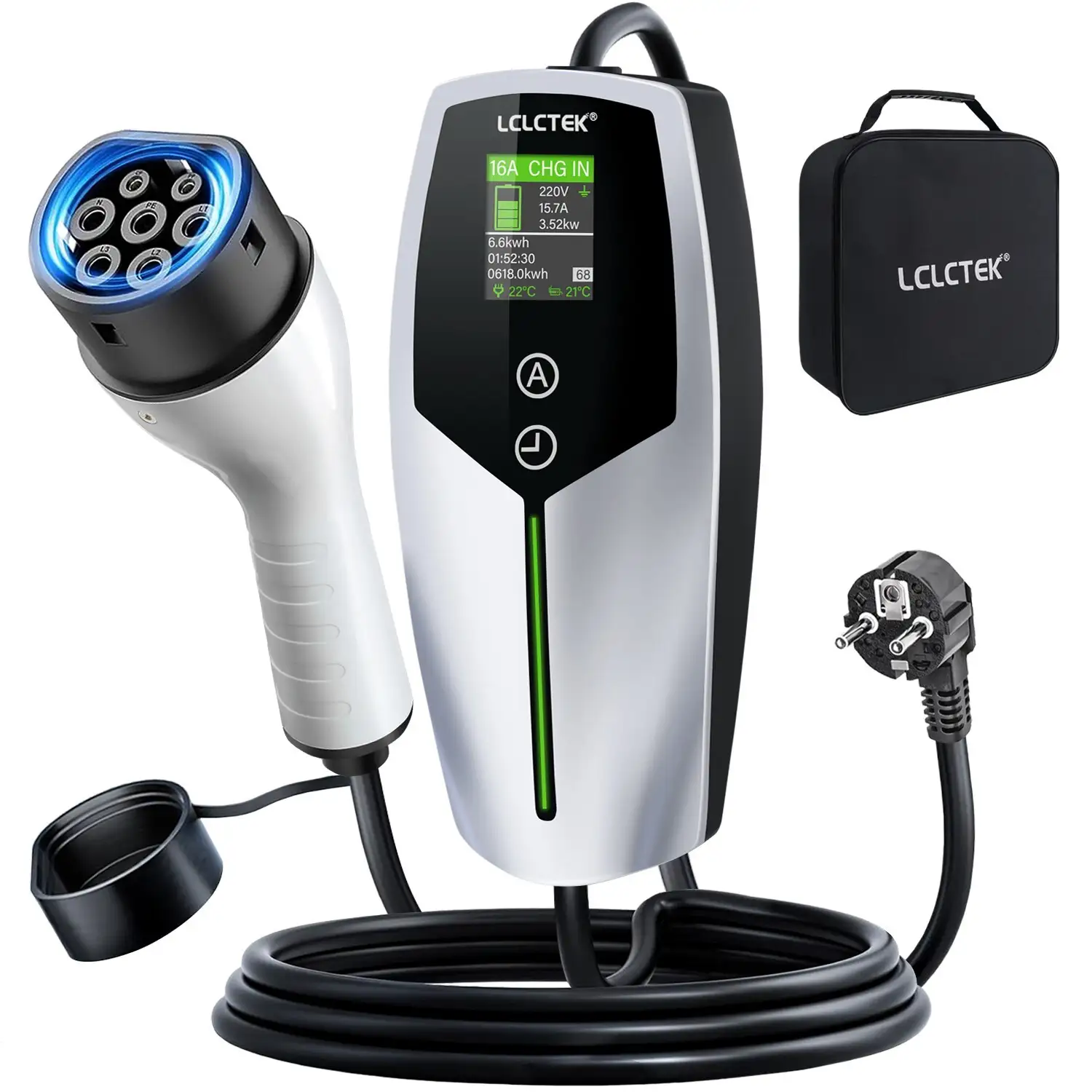 LCLCTEK Portable EV Charger Type 2 Plug EU, argent 1