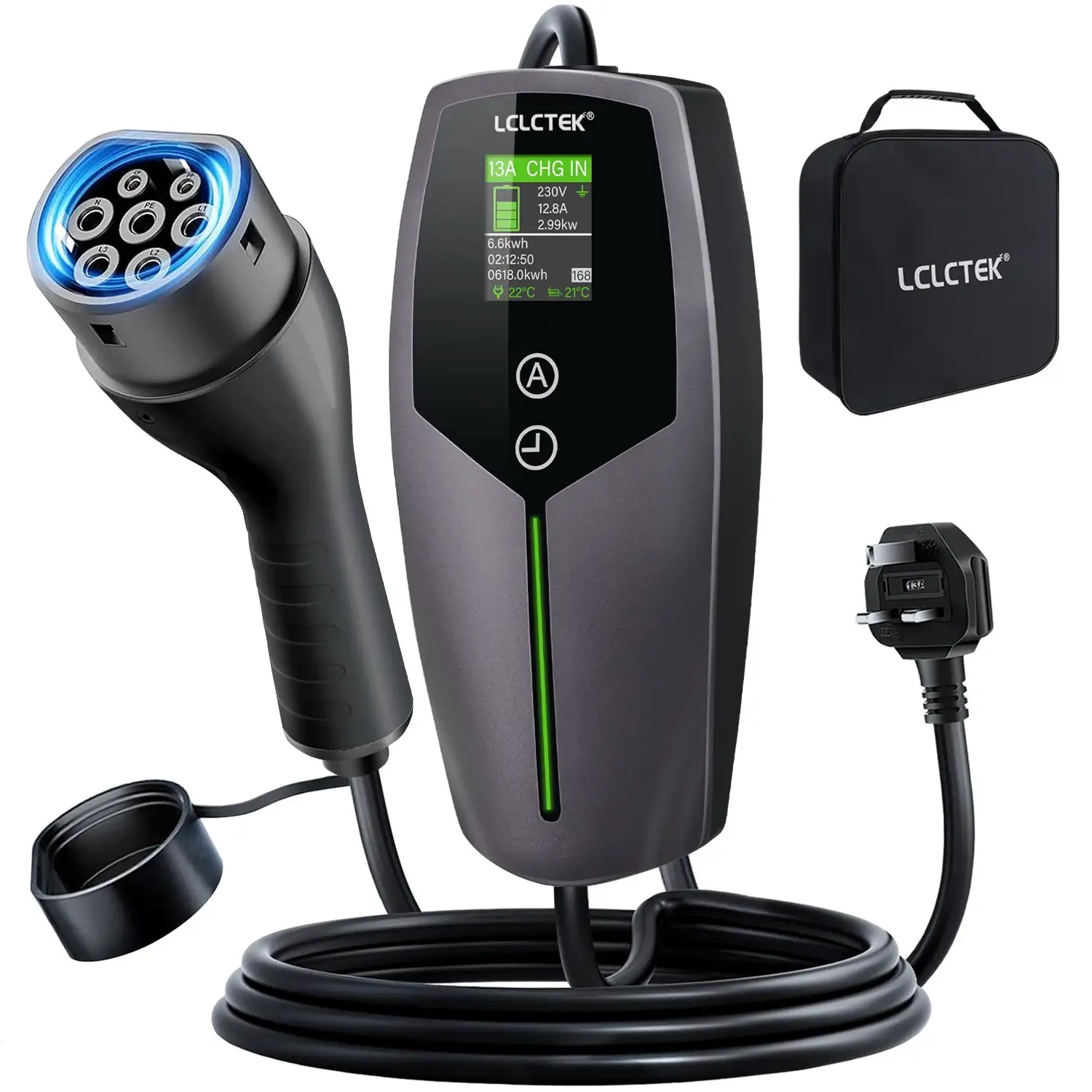 LCLCTEK TIPO 2 Plug del Regno Unito, Caricatore EV Porple Livel 2 EV 1