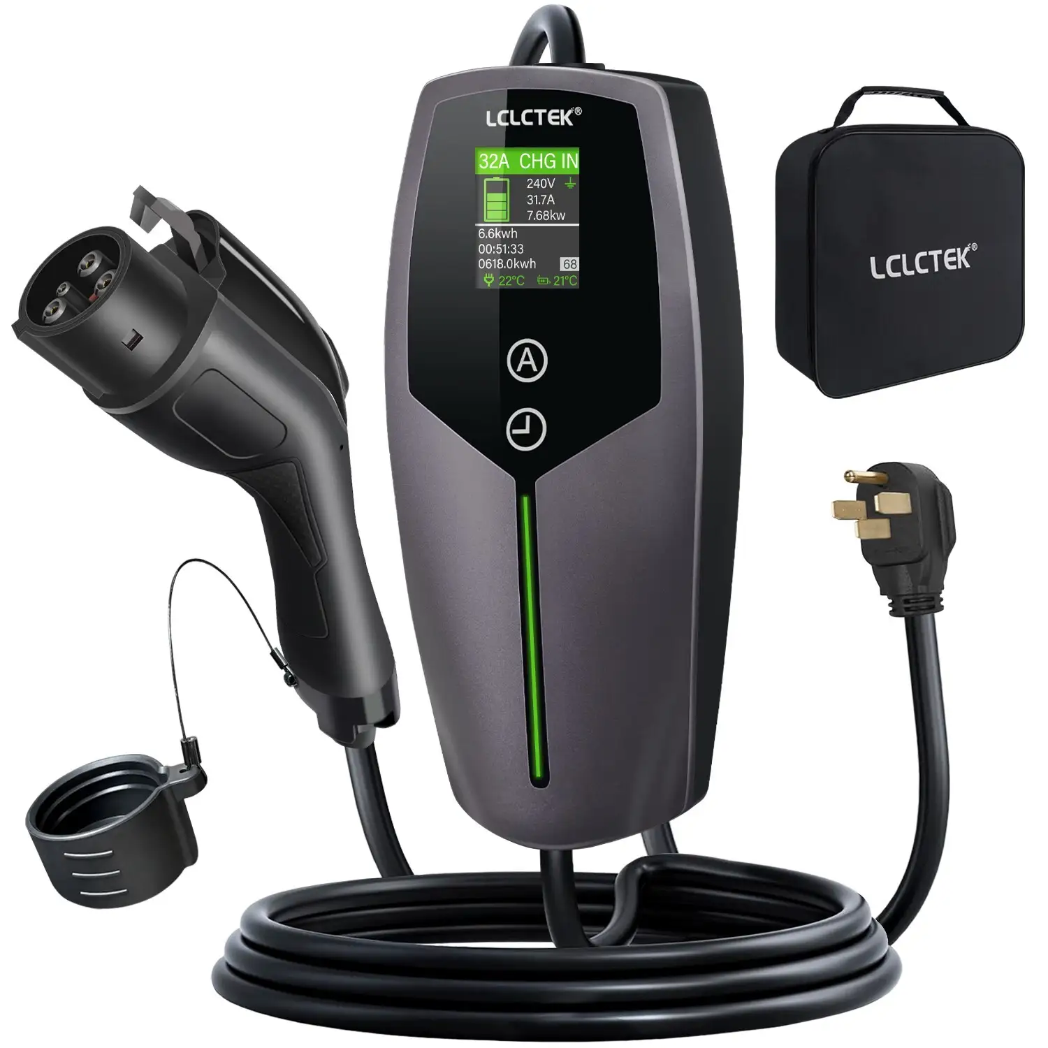 LCLCTEK Type 1 US Plug, 7kW, Gun Purple Portable EV charger 1