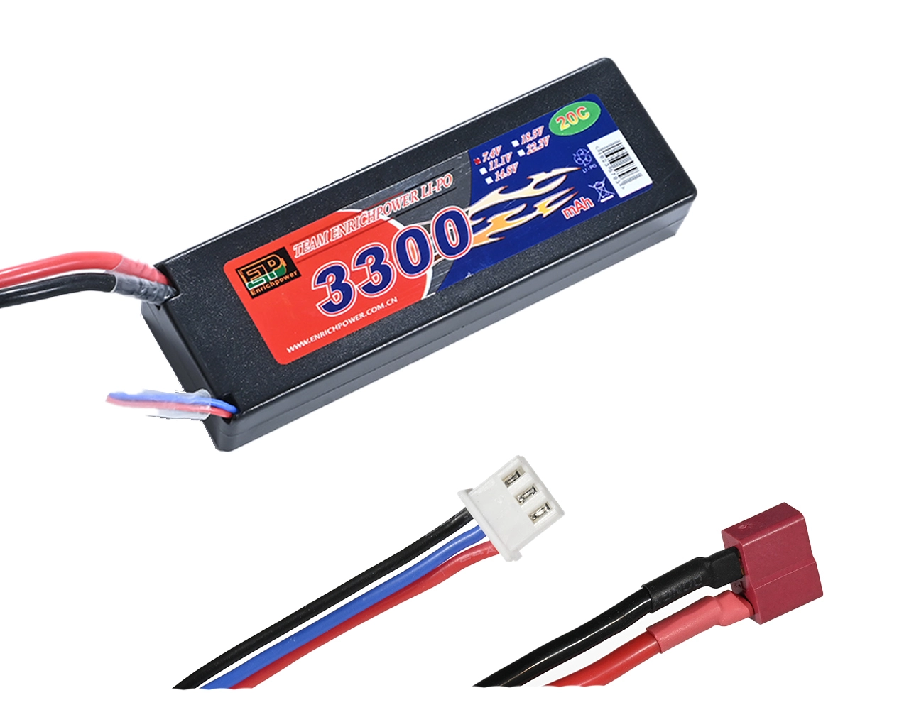 7.4V 3300mAh 2s VRX 1/10尺度无刷RC型号的Lipo电池VRX＃85274 1