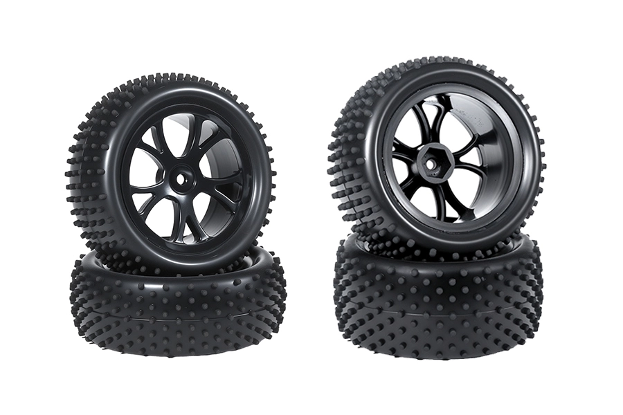RC neumático trasero de 12 mm de goma hexadecimal para 1/10 escala rc buggy # 10300 & # 10301 1