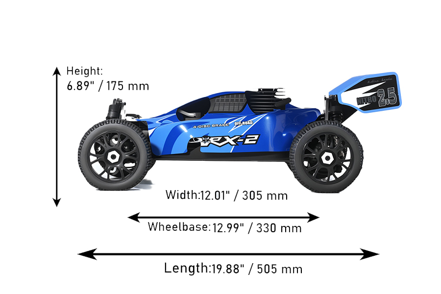 VRX-2 1/8スケール4WDオフロードNitro RCバギー2.4Gエンジン高速