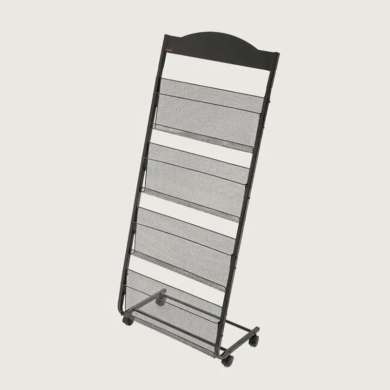 Brochure Display Rack 4-Tier Stand with Wheels Movable Floor HS-Z13 1