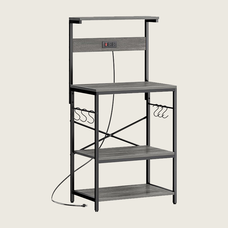 Huasheng 4-Tier Kitchen Bakers Rack Gray Microwave Oven Racks Hs-C1 1