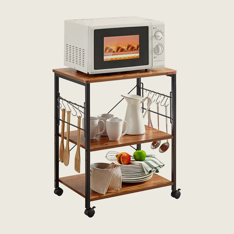 HuaSheng Microwave Oven Rack 3-Tier Rolling Microwave Utility Cart HS-C11 1