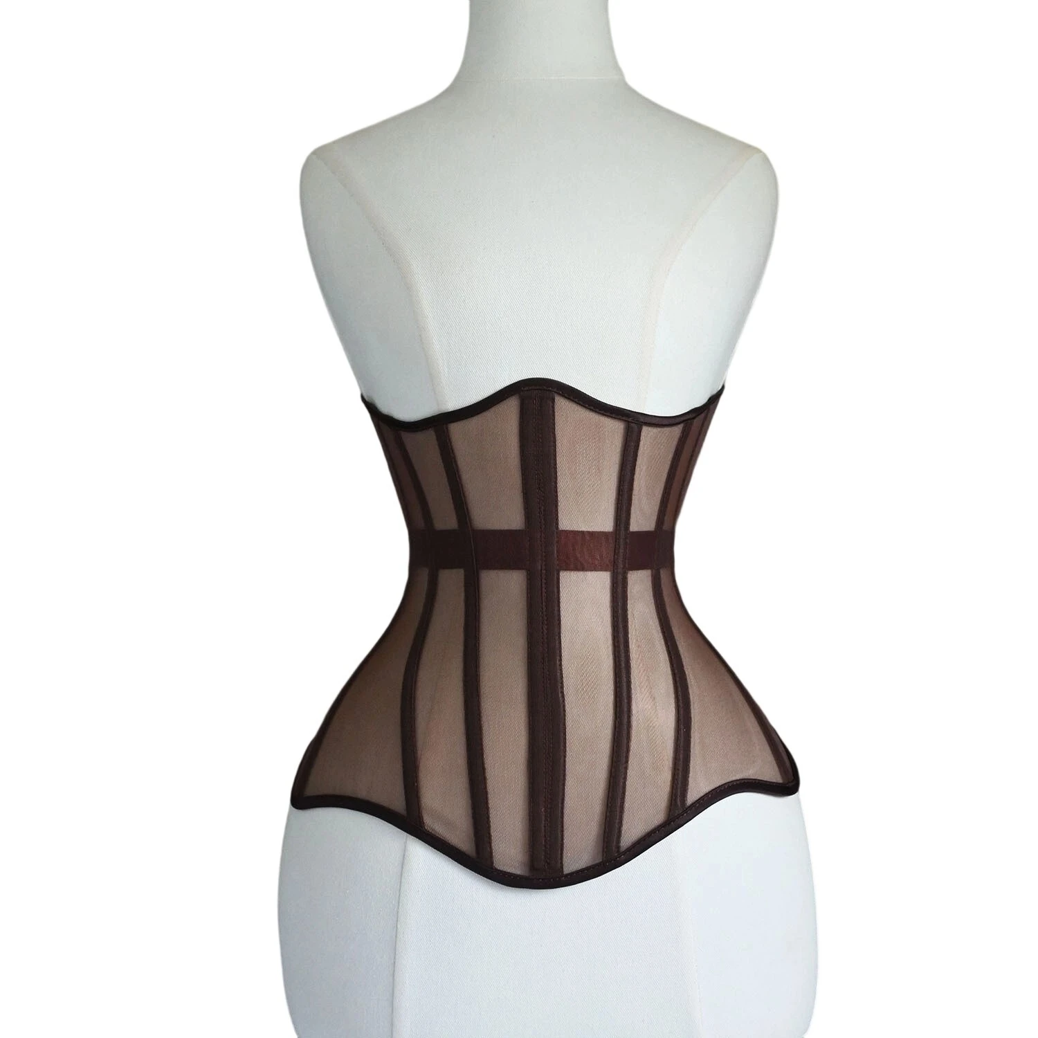 Breathable Mesh Corset with Boning for Hourglass Waist Shaping 1