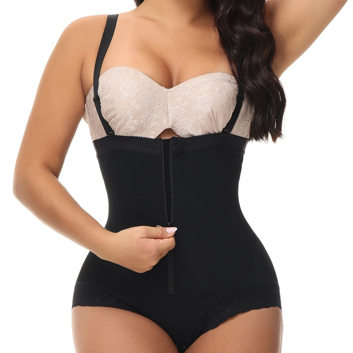 Adjustable Strap Zipper Body Shaper Panties 1