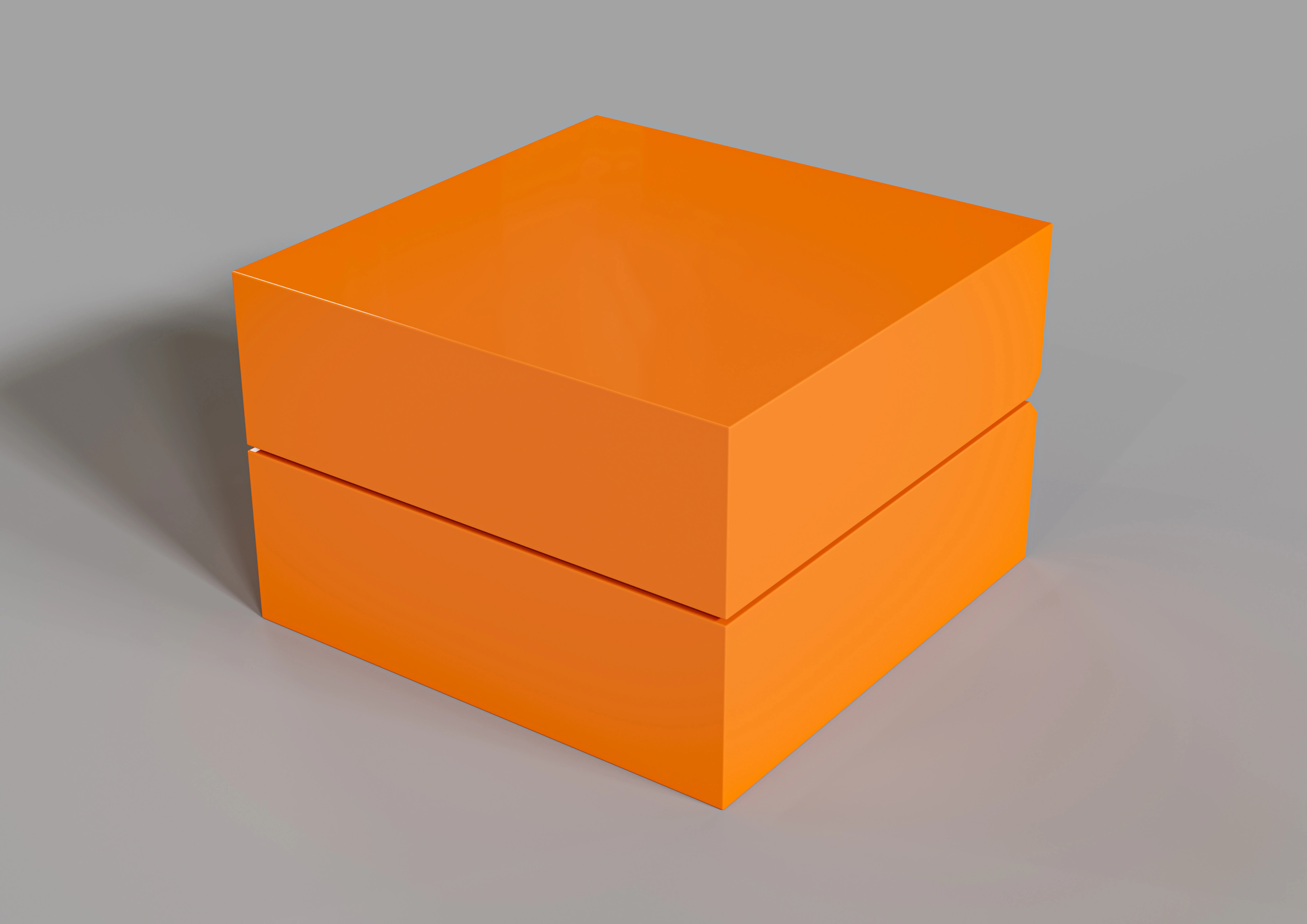High - end Custom Logo Orange Watch Wooden Box - Vibrant Luxury Storage 1
