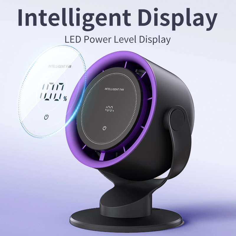 JMK Smart Strong Airflow 100 Speeds Digital Display Rechargeable Fan USB Table Fan for Camping 1