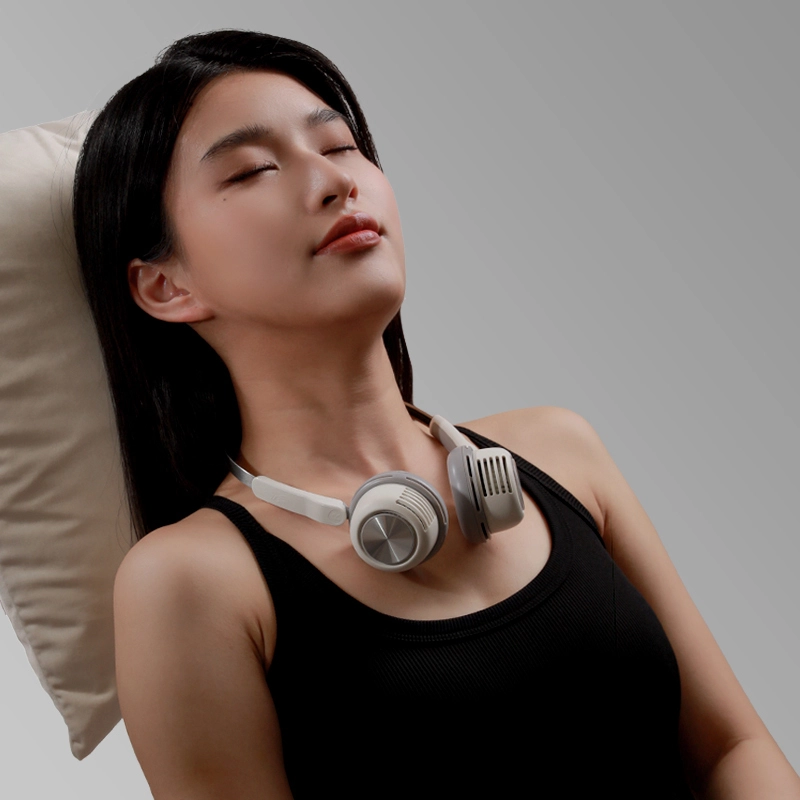 JMK Smart Portable Neck Fan Wearable Leafless Rotatable Rechargeable Cooling Hanging Neck Fan for Sports Outdoor 1