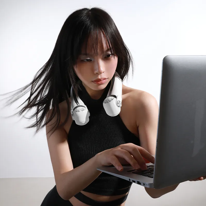 Portable Hanging Neck Sports Fan Wearable Neck Fan Wholesale - JMK Smart 6